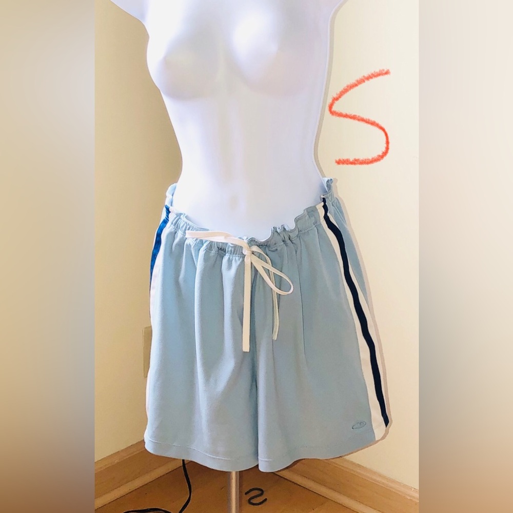 Light Blue Track Pants with White Stripes